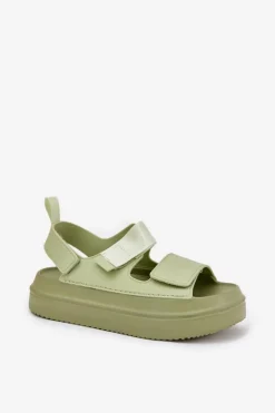 Damskie Boto Sandały Damskie Na Platformie Z Rzepami Zielone Nitepira