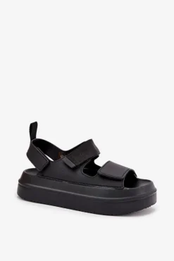 Online Boto Sandały Damskie Na Platformie Z Rzepami Czarne Nitepira Czarny