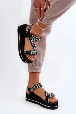 Damskie Big Star Shoes Sandały Damskie Na Platformie Big Star NN274A525 Czarne