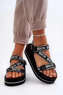 Damskie Big Star Shoes Sandały Damskie Na Platformie Big Star NN274A525 Czarne