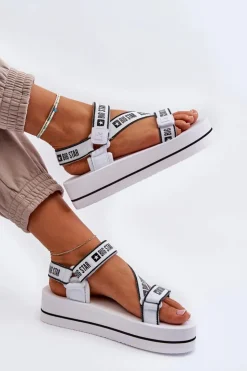 Hot Big Star Shoes Sandały Damskie Na Platformie Big Star NN274A526 Białe Biały