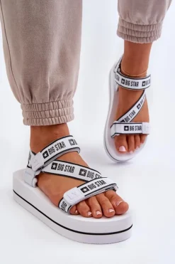 Hot Big Star Shoes Sandały Damskie Na Platformie Big Star NN274A526 Białe Biały