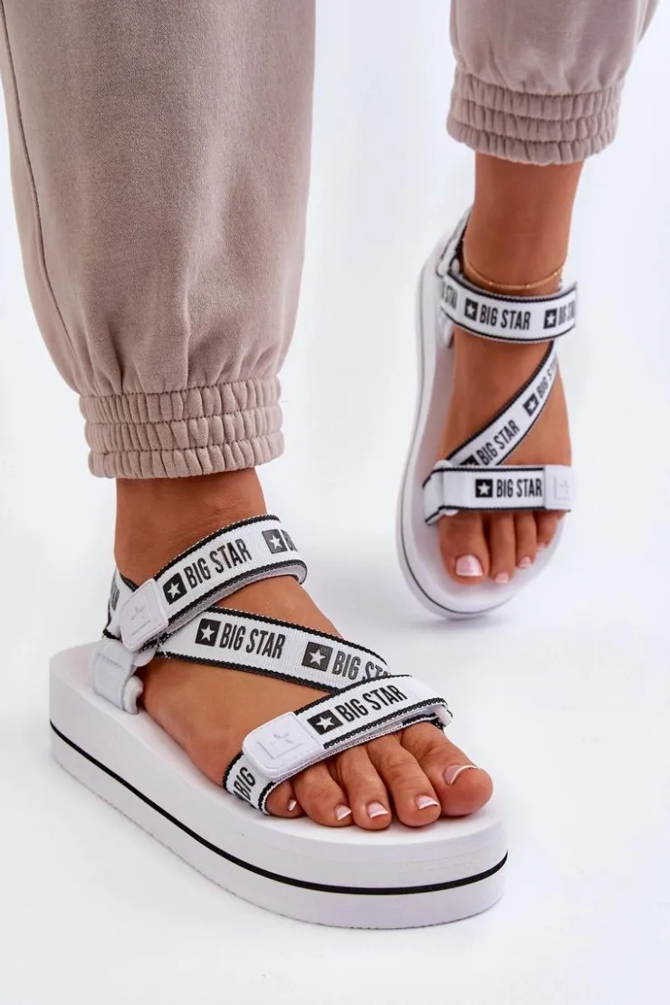 Hot Big Star Shoes Sandały Damskie Na Platformie Big Star NN274A526 Białe Biały