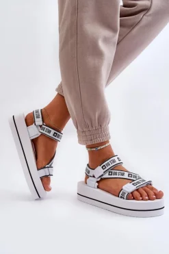 Hot Big Star Shoes Sandały Damskie Na Platformie Big Star NN274A526 Białe Biały