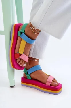 New Boto Sandały Damskie Na Platformie Multikolor Edireda
