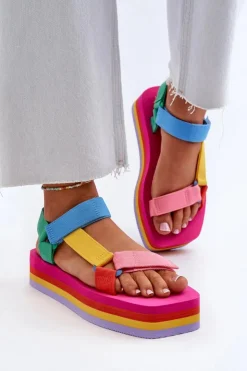 New Boto Sandały Damskie Na Platformie Multikolor Edireda
