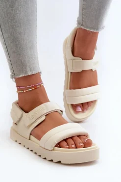 Online Big Star Shoes Sandały Damskie Na Platformie Big Star NN274751 Beżowe Beżowy