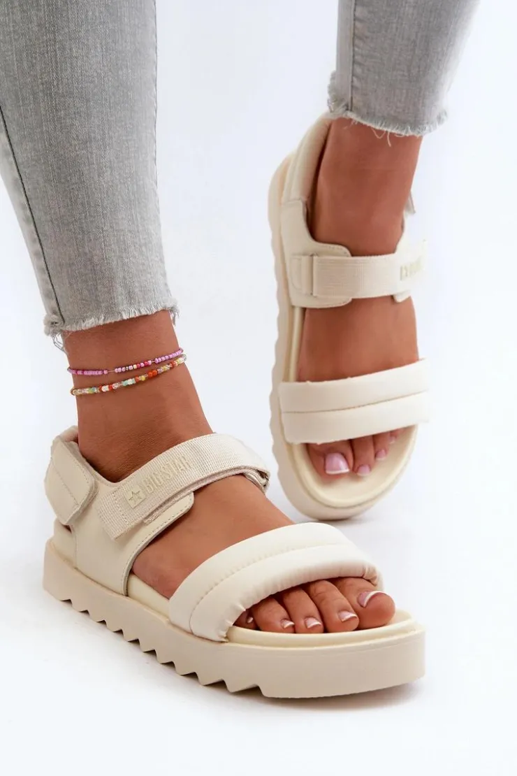 Online Big Star Shoes Sandały Damskie Na Platformie Big Star NN274751 Beżowe Beżowy