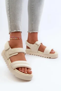 Online Big Star Shoes Sandały Damskie Na Platformie Big Star NN274751 Beżowe Beżowy