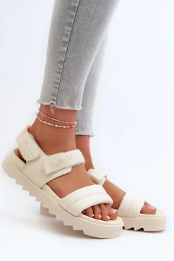 Online Big Star Shoes Sandały Damskie Na Platformie Big Star NN274751 Beżowe Beżowy