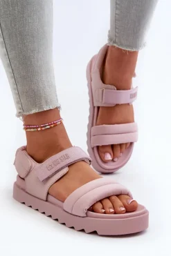 Damskie Big Star Shoes Sandały Damskie Na Platformie Big Star NN274753 Różowe