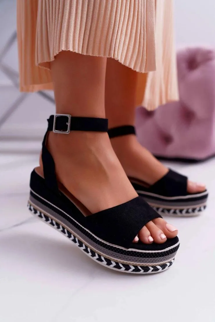 Damskie Boto Sandały Damskie Na Platformie Czarne Arielle