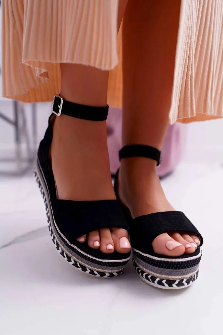 Damskie Boto Sandały Damskie Na Platformie Czarne Arielle