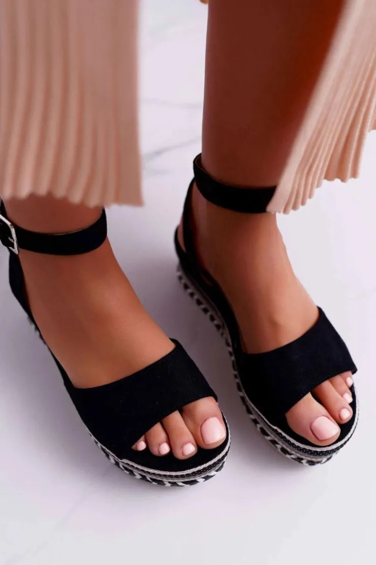 Damskie Boto Sandały Damskie Na Platformie Czarne Arielle