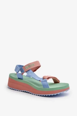 Best Big Star Shoes Sandały Damskie Na Platformie I Koturnie Big Star NN274A055 Niebieskie