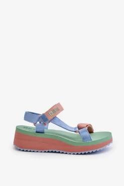 Best Big Star Shoes Sandały Damskie Na Platformie I Koturnie Big Star NN274A055 Niebieskie