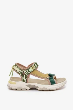 Outlet D.Franklin Sandały Damskie Na Rzepy DFSH406003 Zielone Zielony