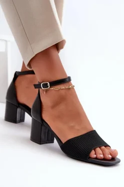 Evento Sandały Na Obcasie*Sandały Damskie Na Słupku Czarne Desvia