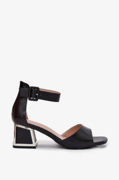 Damskie Evento Sandały Damskie Na Słupku Czarne Zennia