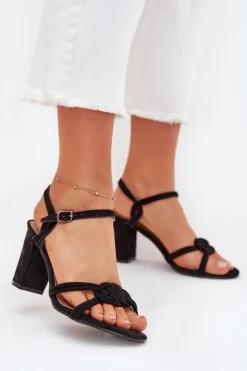 Boto Sandały Na Słupku|Sandały Na Obcasie*Sandały Damskie Na Słupku Czarne Mavira