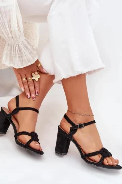 Boto Sandały Na Słupku|Sandały Na Obcasie*Sandały Damskie Na Słupku Czarne Mavira