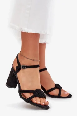 Boto Sandały Na Słupku|Sandały Na Obcasie*Sandały Damskie Na Słupku Czarne Mavira