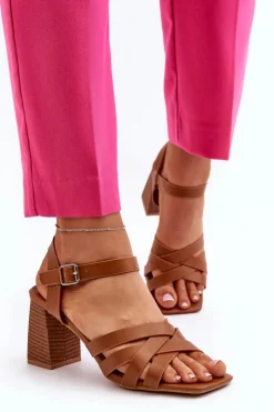 Boto Sandały Na Obcasie*Sandały Damskie Na Słupku Camel Opifiana