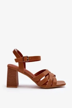 Boto Sandały Na Obcasie*Sandały Damskie Na Słupku Camel Opifiana