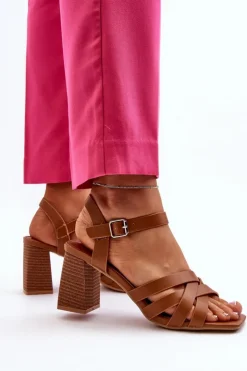 Boto Sandały Na Obcasie*Sandały Damskie Na Słupku Camel Opifiana
