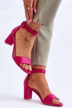 Evento Sandały Na Słupku|Sandały Na Obcasie*Sandały Damskie Na Słupku Fuksja Lexi Różowy