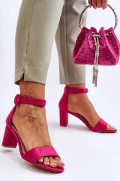 Evento Sandały Na Słupku|Sandały Na Obcasie*Sandały Damskie Na Słupku Fuksja Lexi Różowy