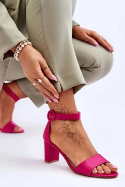 Evento Sandały Na Słupku|Sandały Na Obcasie*Sandały Damskie Na Słupku Fuksja Lexi Różowy