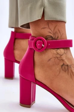 Evento Sandały Na Słupku|Sandały Na Obcasie*Sandały Damskie Na Słupku Fuksja Lexi Różowy