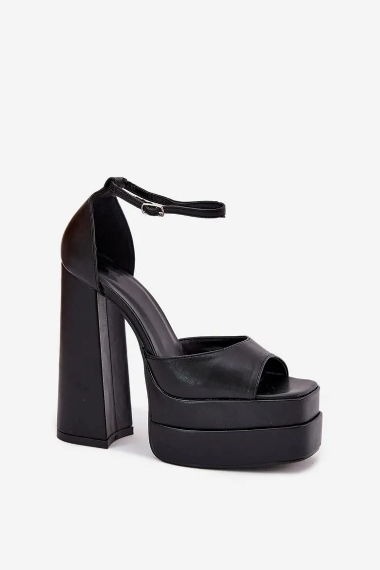 Boto Sandały Na Słupku|Sandały Na Obcasie*Sandały Damskie Na Słupku I Platformie Czarne Beloria