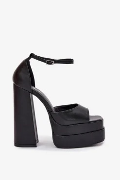 Boto Sandały Na Słupku|Sandały Na Obcasie*Sandały Damskie Na Słupku I Platformie Czarne Beloria