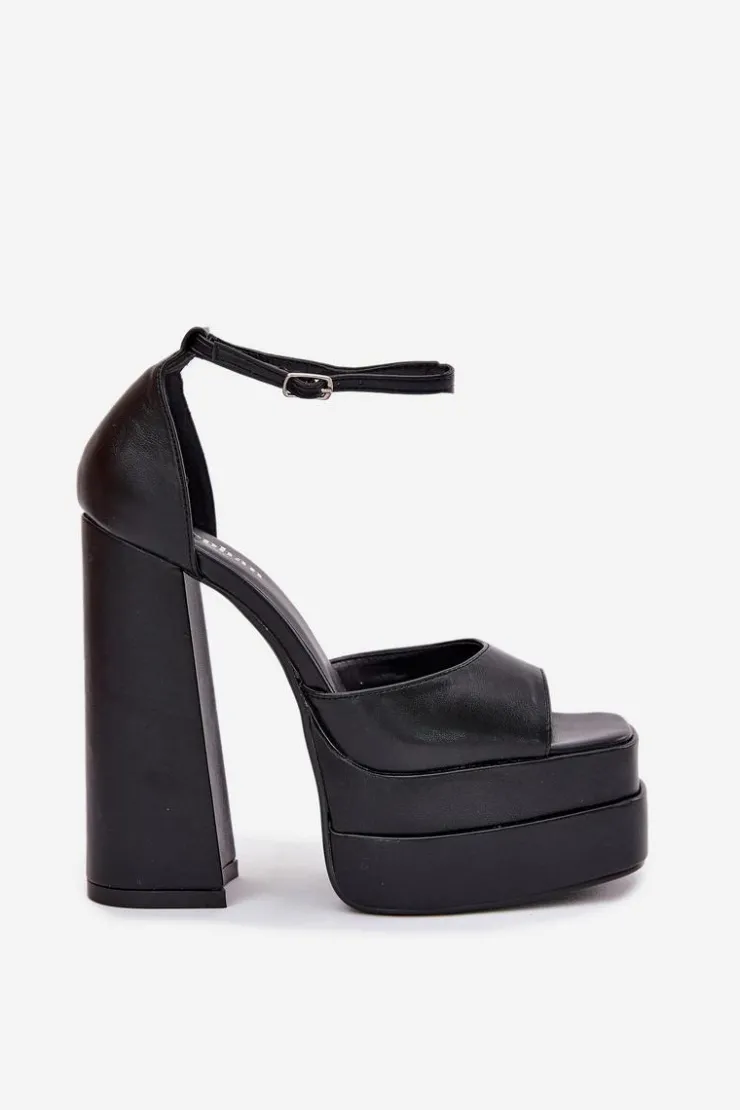 Boto Sandały Na Słupku|Sandały Na Obcasie*Sandały Damskie Na Słupku I Platformie Czarne Beloria