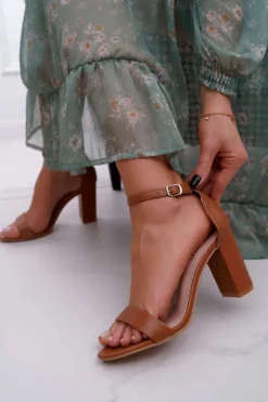 Clearance Boto Sandały Damskie Na Słupku Klasyczne Camel Fiji