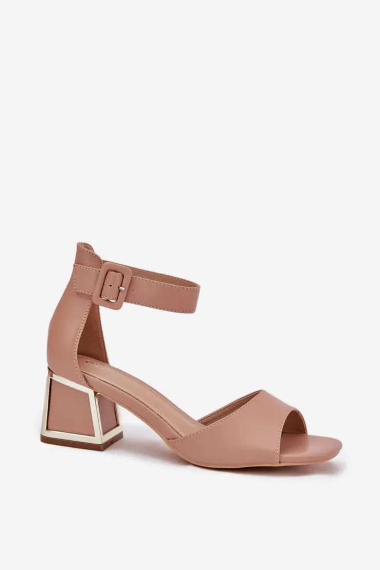 New Evento Sandały Damskie Na Słupku Nude Zennia