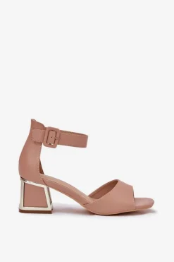 New Evento Sandały Damskie Na Słupku Nude Zennia