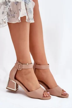 New Evento Sandały Damskie Na Słupku Nude Zennia