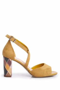 Outlet Buty Sergio Leone Sandały Damskie Na Słupku Sergio Leone Żółte SK865