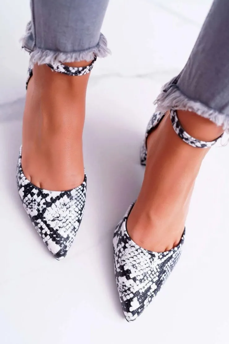 Sale Boto Sandały Damskie Na Słupku Skóra Węża Kehira
