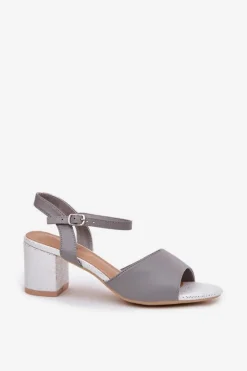 Hot Buty damskie Vinceza Sandały Damskie Na Słupku Vinceza 20275 Szare Szary