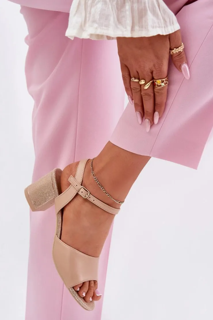 Buty damskie Vinceza Sandały Na Słupku|Sandały Na Obcasie*Sandały Damskie Na Słupku Vinceza 20275 Beżowe Beżowy