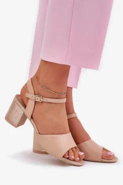 Buty damskie Vinceza Sandały Na Słupku|Sandały Na Obcasie*Sandały Damskie Na Słupku Vinceza 20275 Beżowe Beżowy