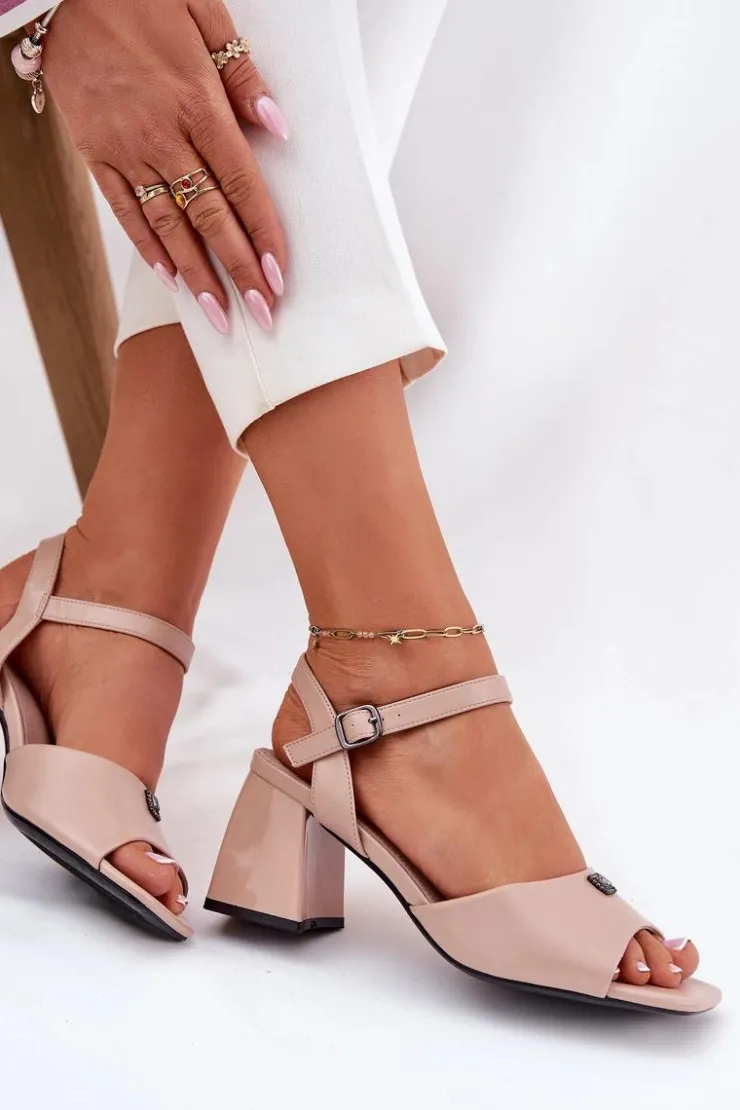 Damskie Buty damskie Vinceza Sandały Damskie Na Słupku Vinceza 62235 Beżowe