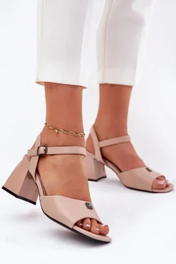 Damskie Buty damskie Vinceza Sandały Damskie Na Słupku Vinceza 62235 Beżowe