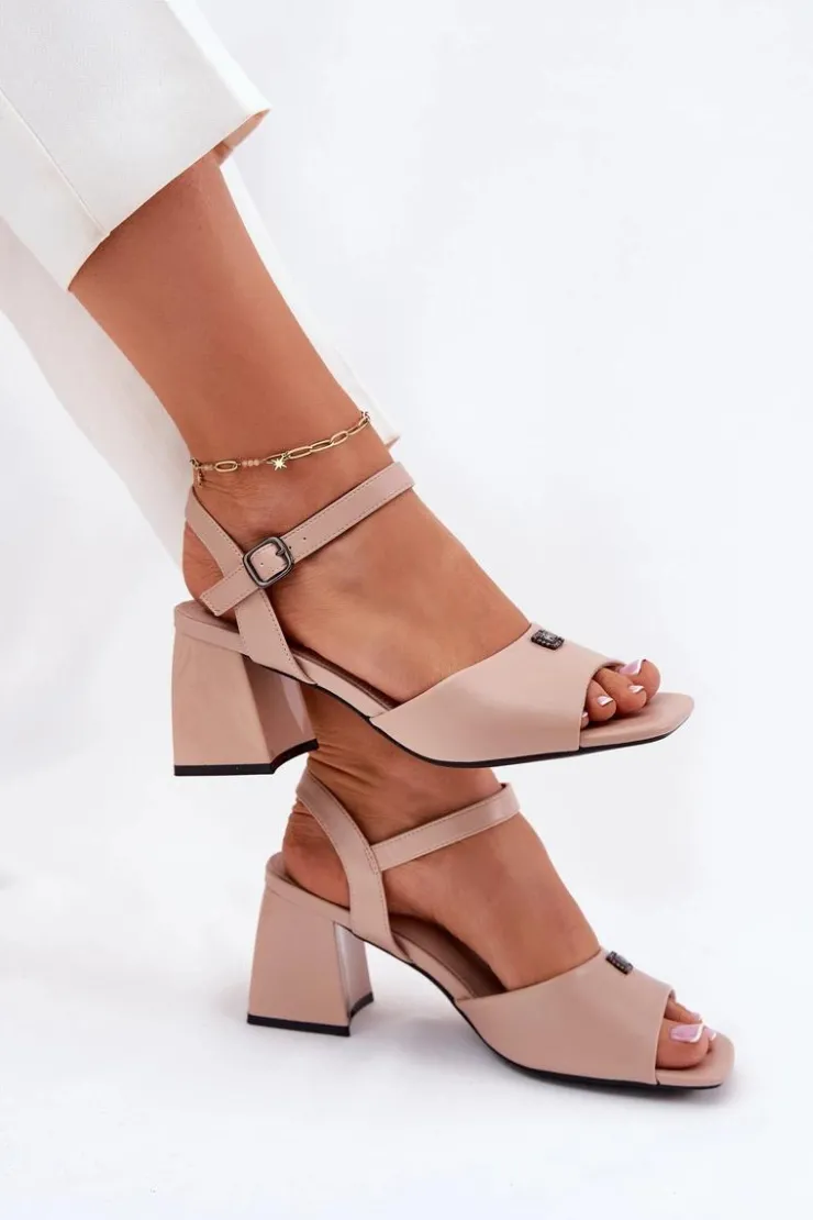 Damskie Buty damskie Vinceza Sandały Damskie Na Słupku Vinceza 62235 Beżowe