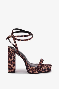 Damskie Boto Sandały Damskie Na Słupku Z Paseczkiem Panterka Fevenne