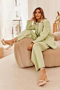 New Boto Sandały Damskie Na Słupku Z Paseczkiem Beżowe Fevenne Beżowy